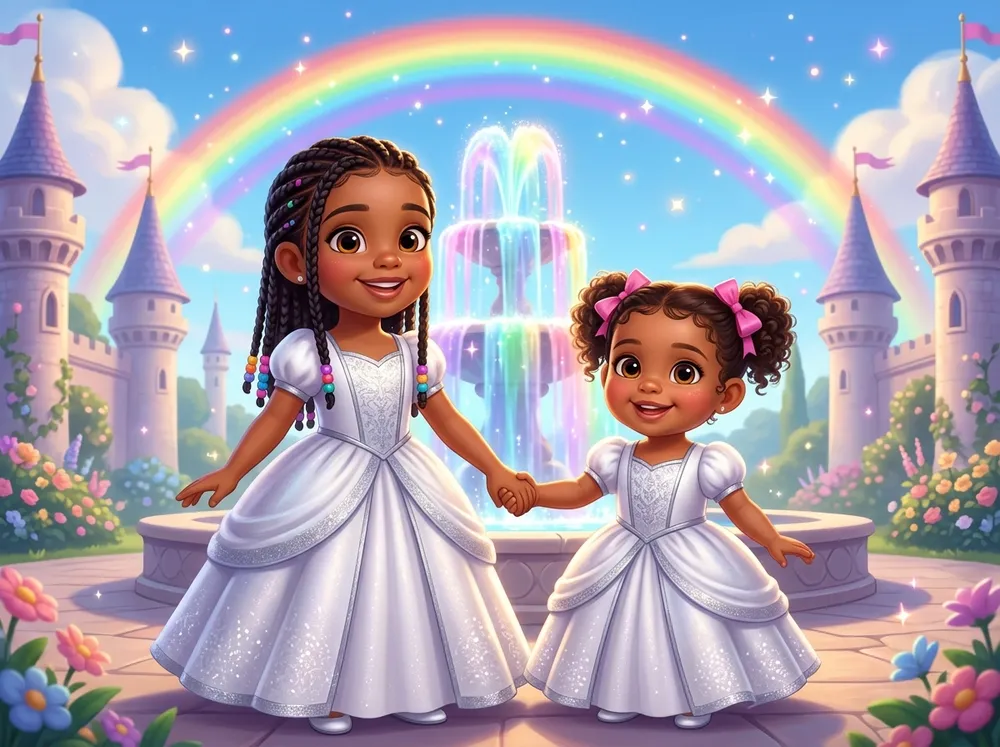 Couverture de « Les Princesses et la Fontaine Arc-en-ciel »